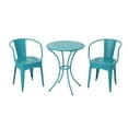 thumbnail image 1 of GDF Studio Coronad Outdoor Iron 3 Piece Bistro Set, Matte Teal, 1 of 13