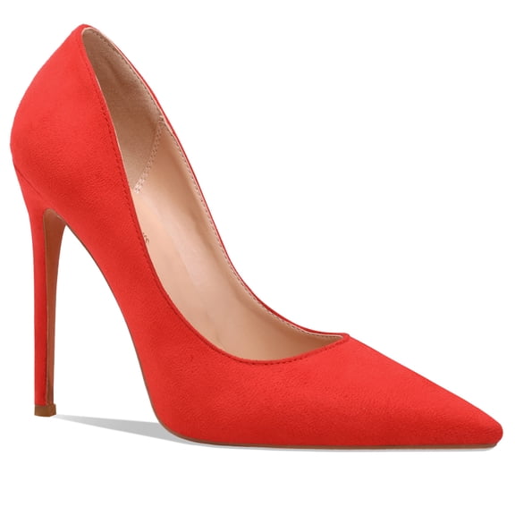 Leona - Women's Classic & Sexy Pointed Toe Slip on Pumps with 5" Stiletto High Heels. Handmade to perfection. Size 12