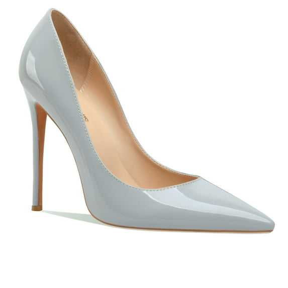 Leona - Women's Classic & Sexy Pointed Toe Slip on Pumps with 5" Stiletto High Heels. Handmade to perfection. Size 12
