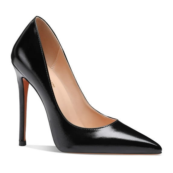 Leona - Women's Classic & Sexy Pointed Toe Slip on Pumps with 5" Stiletto High Heels. Handmade to perfection. Size 5