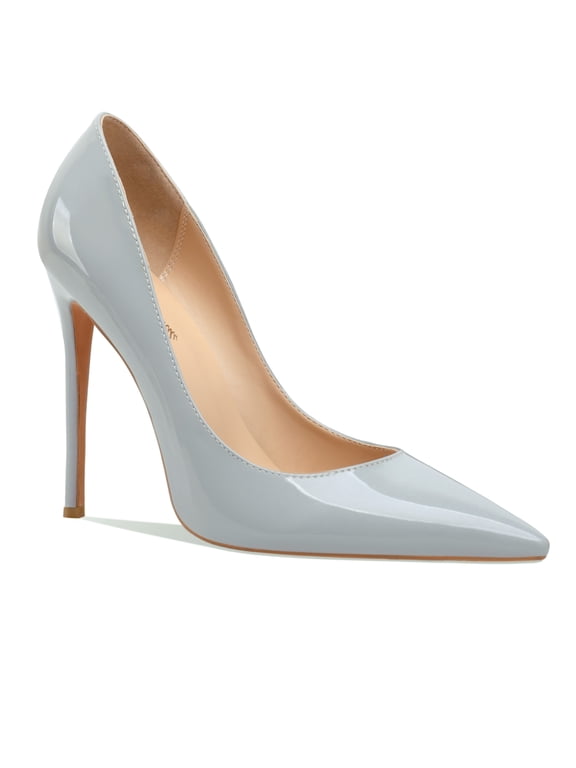 Leona - Women's Classic & Sexy Pointed Toe Slip on Pumps with 5" Stiletto High Heels. Handmade to perfection. Size 6
