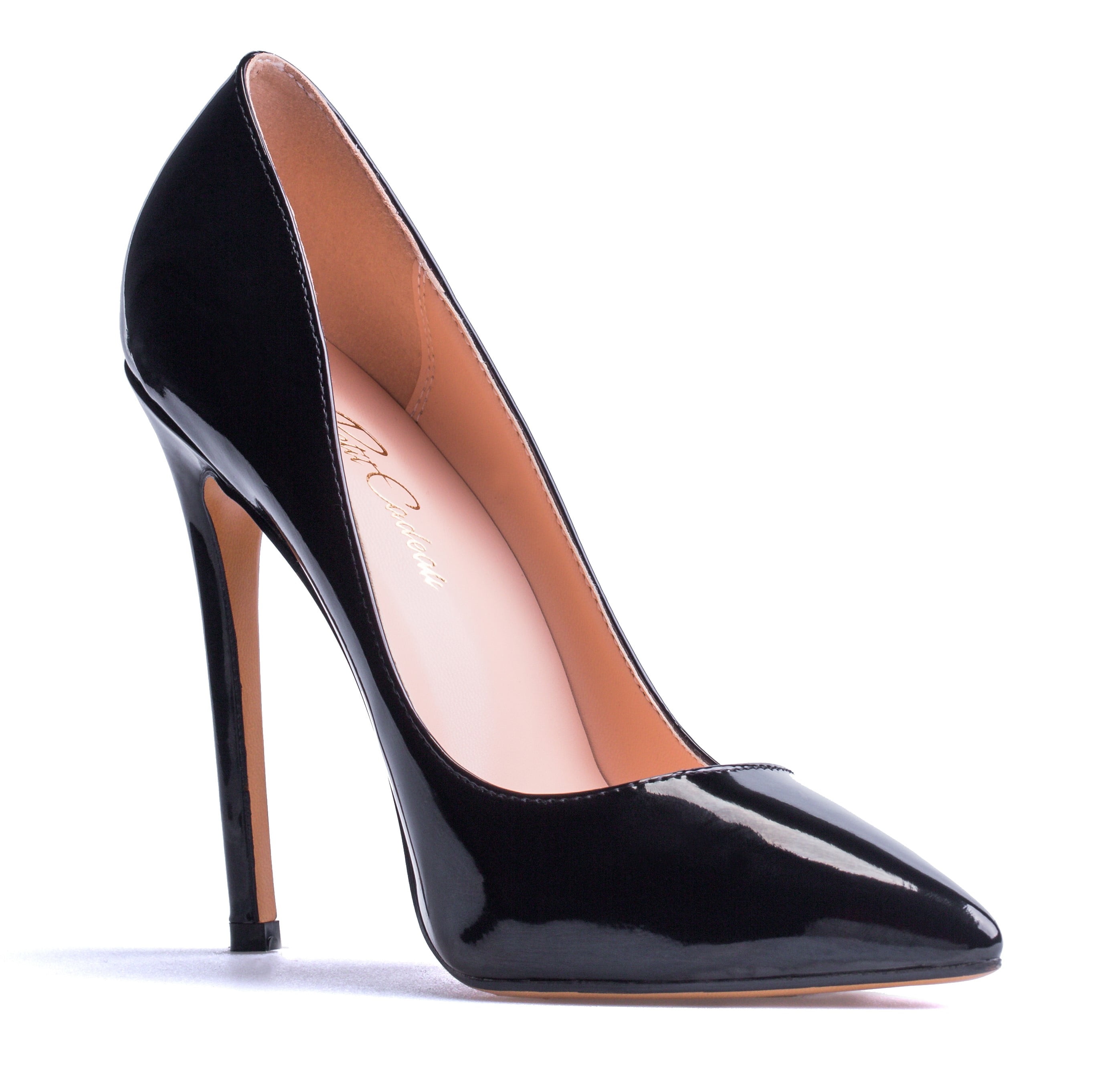 Leona - Women's Classic & Sexy Pointed Toe Slip on Pumps with 5" Stiletto High Heels. Handmade to perfection. Size 9.5