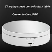 Leonard 360 Degree Rotating Display Turntable, Round Rotating Turntable Display Stand, 3d Photo Display Rotating Turntable, Tumbler Spinner Cup Turner Cake Photography Stand Base 3kg Load,-black/white