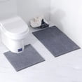thumbnail image 1 of Leonard Bathroom Rugs, Luxury Chenille 2-Piece Bath Mat Set, Soft Plush Anti-Slip Bath Rugs + U Shape Contoured Gray Bathroom Rugs, Microfiber Shaggy Carpet, Super Absorbent (20"x32"+20"x20"U Shape), 1 of 10