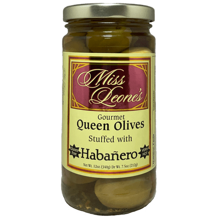 Leonard Mountain Miss Leone Habanero Stuffed Queen Olives 12 oz, 3 Count - No Allergens Contained
