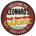 thumbnail image 1 of Leonard's Full Service Garage 14" Round Metal Sign Man Cave Decor 100140037416, 1 of 1