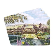 The Leonardo Collection Donkey Placemats Set of 4 Macneil Studios Table Mats For Home & Kitchen | Easy Clean & Washable Place Mats For Table | Stylish Decorations & Daily Use