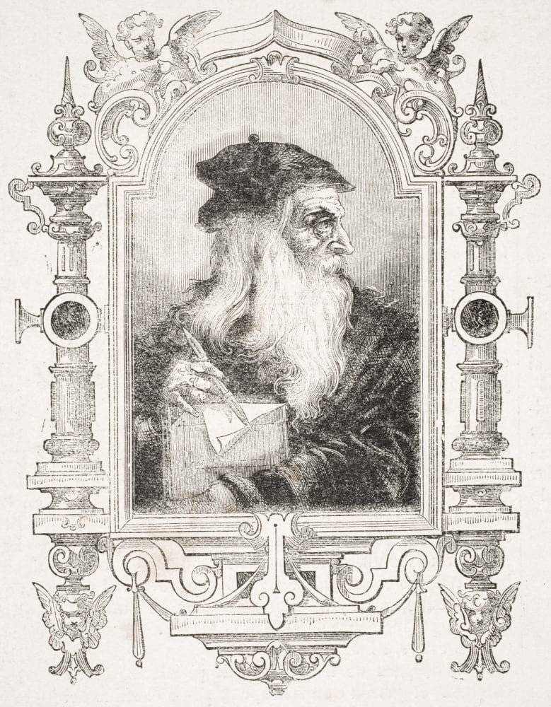 Leonardo Da Vinci 1452-1519 Florentine Artist Canvas Art - Ken Welsh Design Pics (13 x 16)