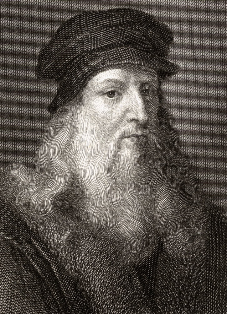 Leonardo Da Vinci 1452-1519 Florentine Artist19Th Century Print Engraved By Charles Warren From A Painting By Da Vinci Canvas Art - Ken Welsh Design Pics (13 x 17)