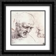 thumbnail image 1 of Leonardo Da Vinci 2x Matted 20x20 Black Ornate Framed Art Print 'Head studies', 1 of 2