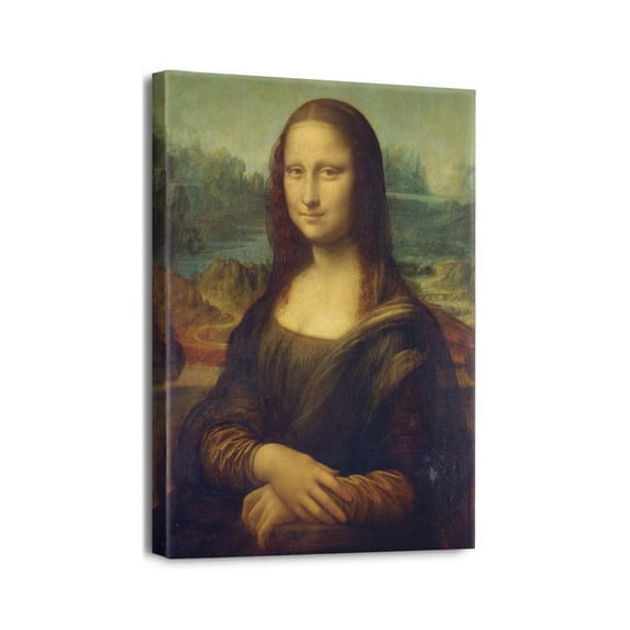 Leonardo Da Vinci Canvas Wall Art - Mona Lisa Classic Artwork Picture Print with Framed Famous Oil Painting Hang for Home Office Bedroom Living Room Wall Decor-12" X16"