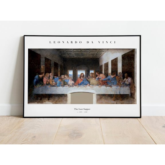 Leonardo Da Vinci Last Supper Italian Renaissance Architecture Portrait Decor Unframed Paper Print