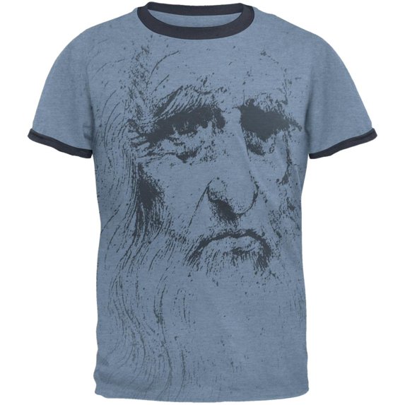 Leonardo Da Vinci Portrait Mens Ringer T Shirt