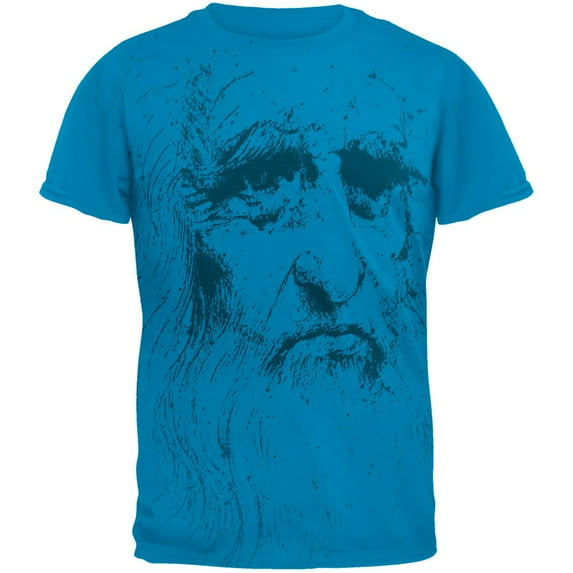 Leonardo Da Vinci Portrait Mens T Shirt Sapphire LG