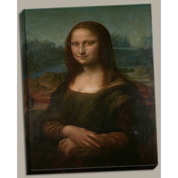 Leonardo DaVinci-Mona Lisa, Hand-Stretched 12x18in Canvas