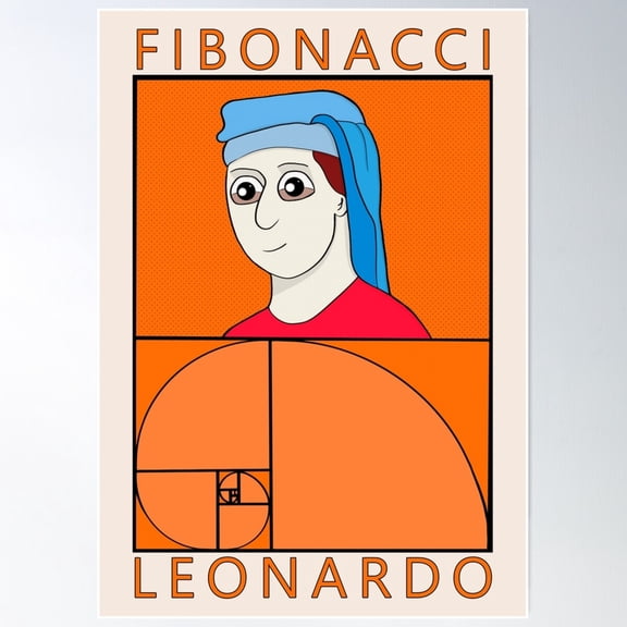 Leonardo Fibonacci Poster Wall Art, Modern Wall Decor For Living Room Bedroom, 24x36 UNFRAMED