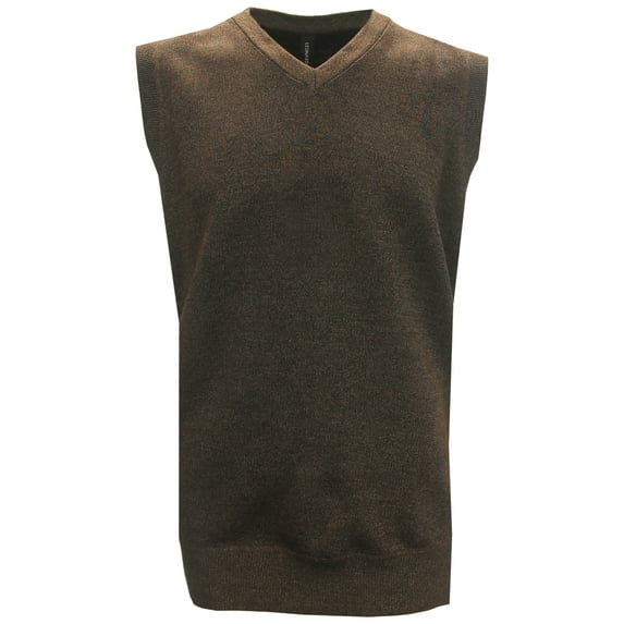Leonardo Gavino Men's V-Neck Golf Sweater Vest, 2X-Large Brown -