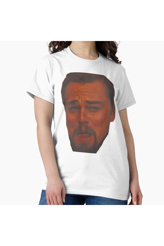 Leonardo Laughing Funny Meme Face Django Unchained Smug Candie T-Shirt