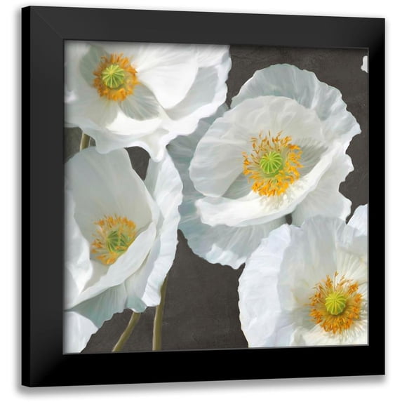 Leonardo, Sanna 12x12 Black Modern Framed Museum Art Print Titled - Poppies on Chalkboard I