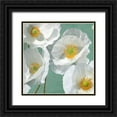 thumbnail image 1 of Leonardo, Sanna 12x12 Black Ornate Wood Framed with Double Matting Museum Art Print Titled - Poppies on Mint I, 1 of 4