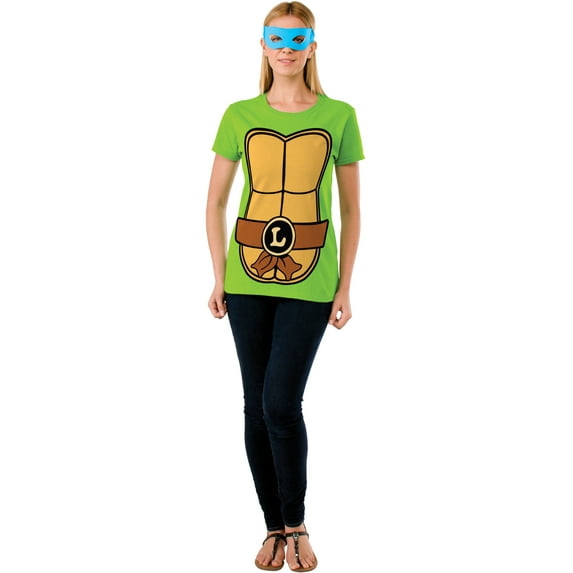 Adult Women's Teenage Mutant Ninja Turtles Leonardo T-Shirt Small 0-4
