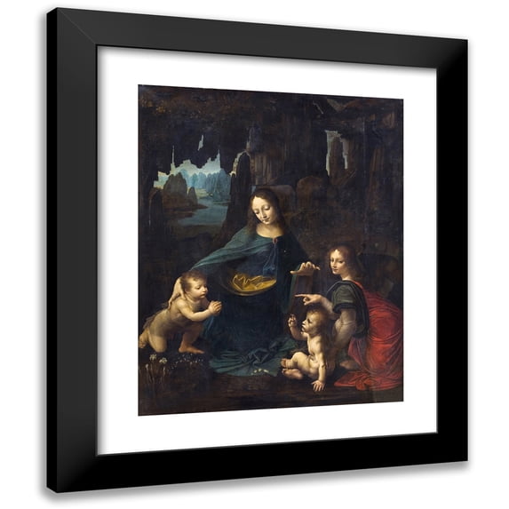 Leonardo da Vinci 15x18 Black Modern Framed Museum Art Print Titled - The Virgin of the Rocks (1601 - 1700)
