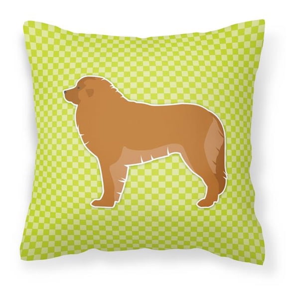 Leonberger Checkerboard Green Fabric Decorative Pillow