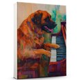thumbnail image 1 of Leonberger Dog Playing Piano Stretched Canvas Size 8x12 – Vintage Style Leonberger Dog Art for Piano Fans, Great Gift for Dog Owners, 1 of 5