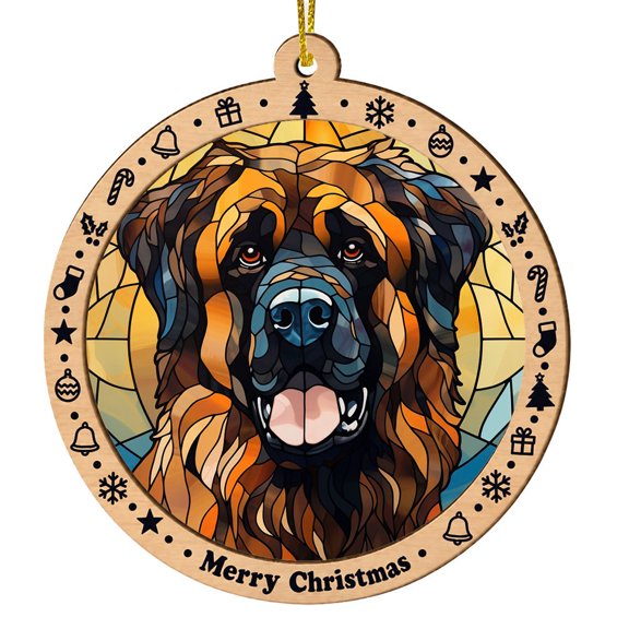 Leonberger Dog suncatcher for Ornament windows, Christmas gift for dog owners