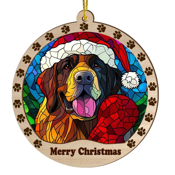 Leonberger Dog window suncatcher, decorative hanging accent, Christmas keepsake gift