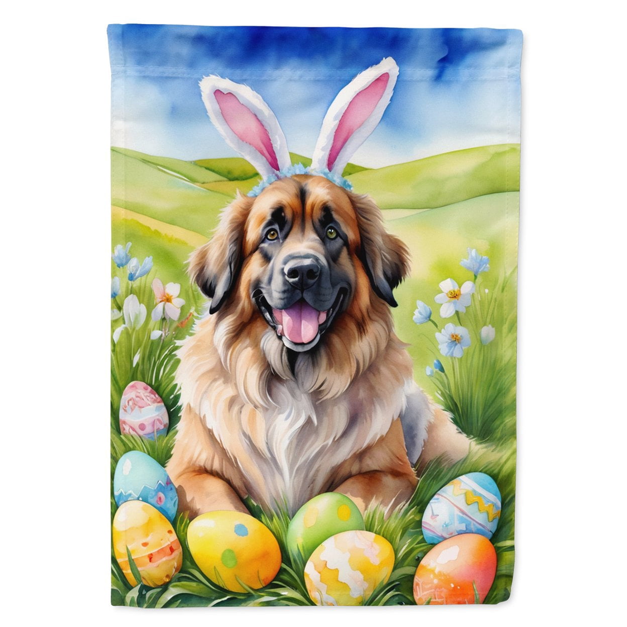Leonberger Easter Egg Hunt Garden Flag 11.25 in x 15.5 in