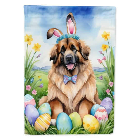 Leonberger Easter Egg Hunt House Flag 28 in x 40 in