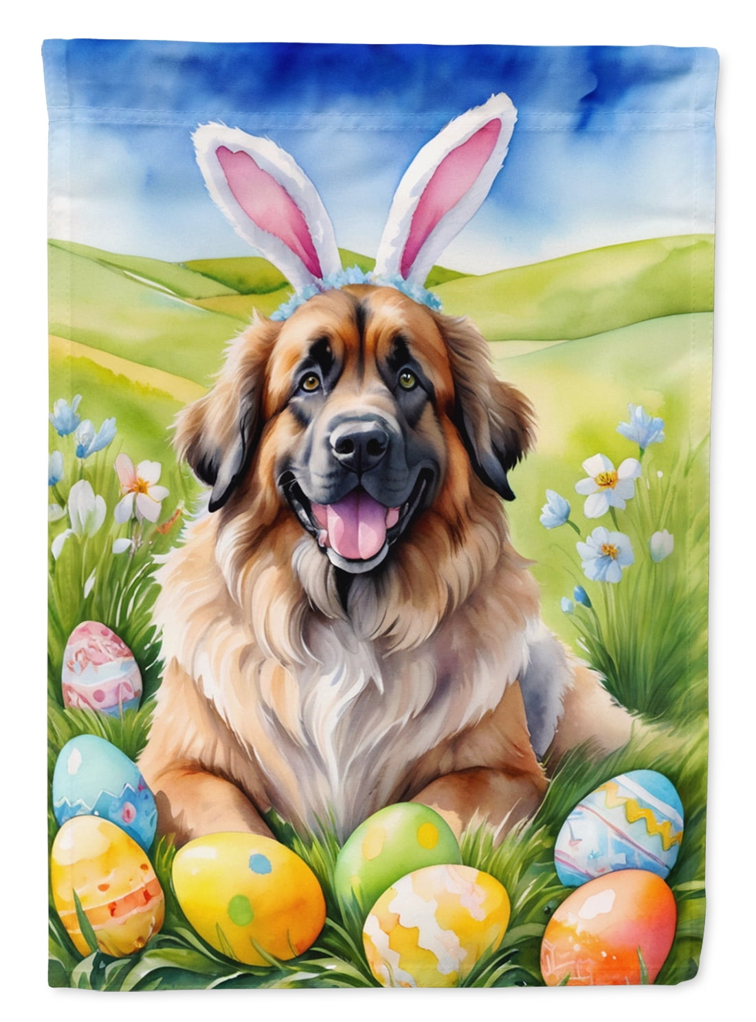 Leonberger Easter Egg Hunt House Flag