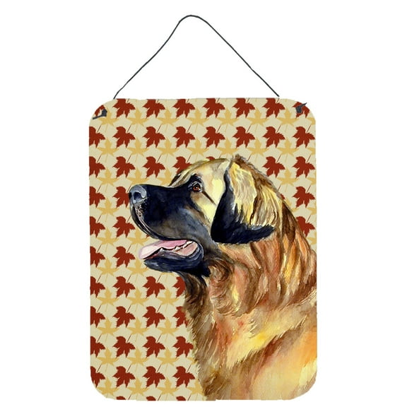 Leonberger Fall Leaves Portrait Wall or Door Hanging Prints