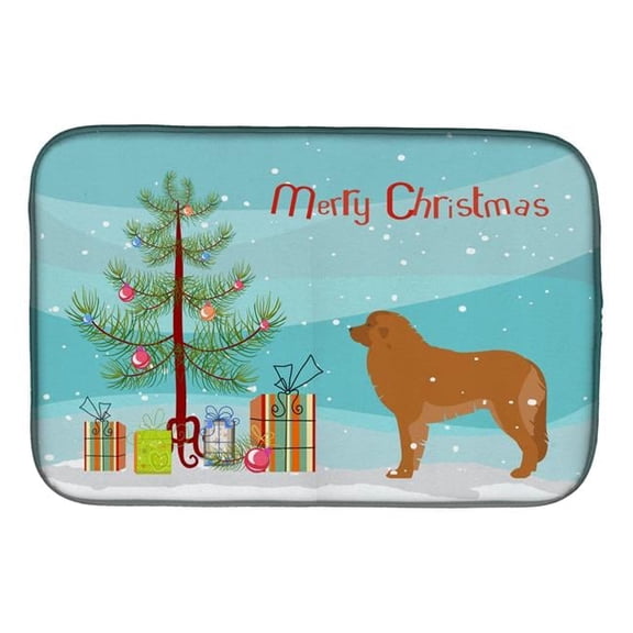 Leonberger Merry Christmas Tree Dish Drying Mat