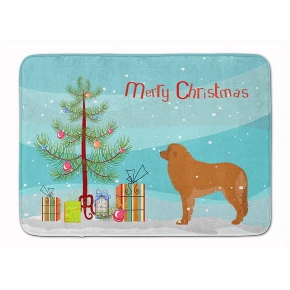 Leonberger Merry Christmas Tree Machine Washable Memory Foam Mat