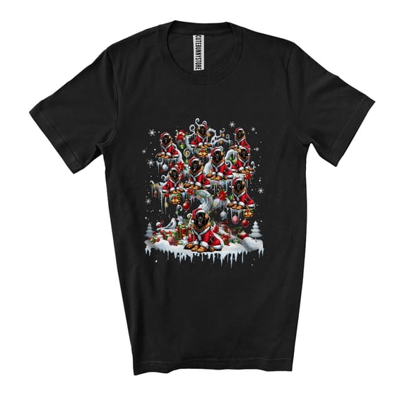 Leonberger Santa On Christmas Tree Snow; Lovely X-mas Winter Matching Family Group Unisex T-Shirt