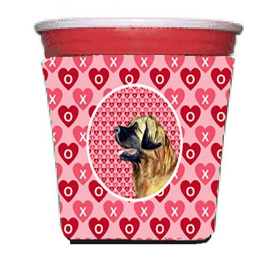 Leonberger Valentines Love and Hearts Red Solo Cup bottle sleeve Hugger