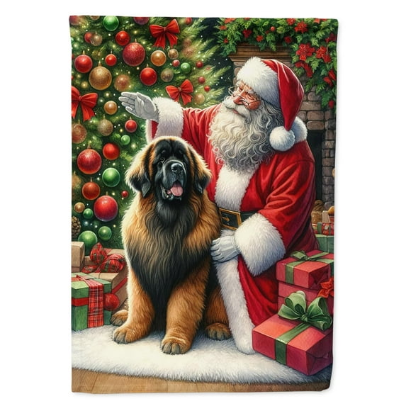 Leonberger and Santa Claus Garden Flag