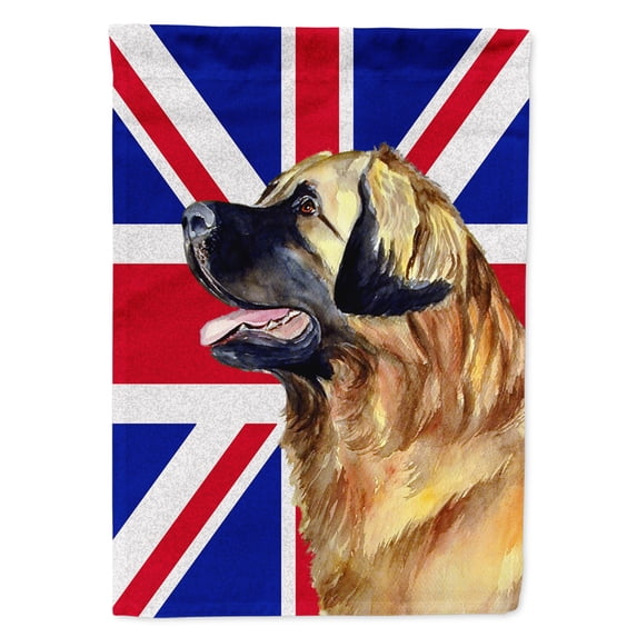 Leonberger with English Union Jack British Flag House Flag