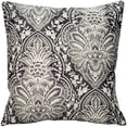 thumbnail image 1 of Leone Damask Dark Gray Throw Pillow 21x21 Inch Square Cotton with Polyfill Insert, 1 of 3