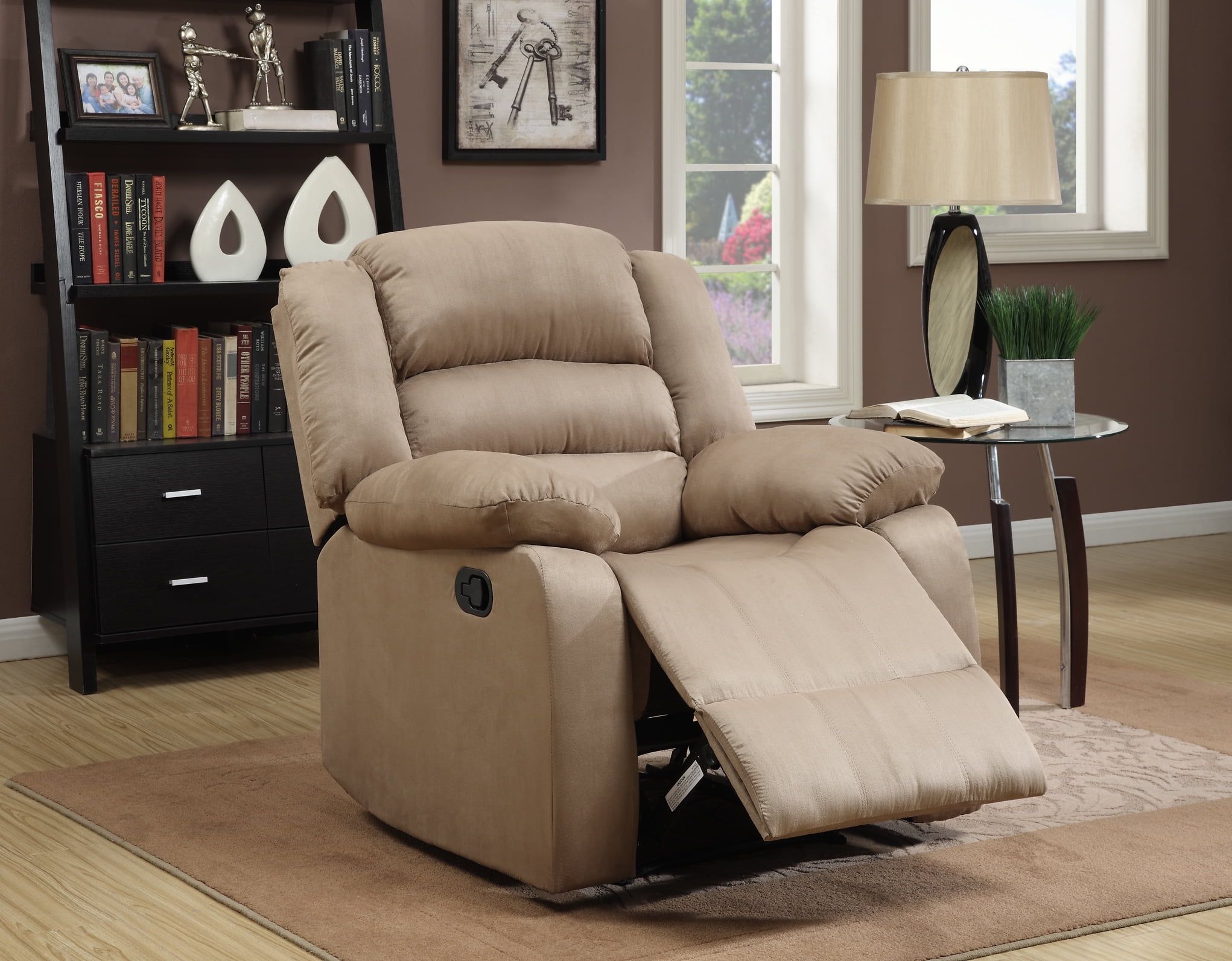Leonel Signature Addison microfiber recliner mocha color