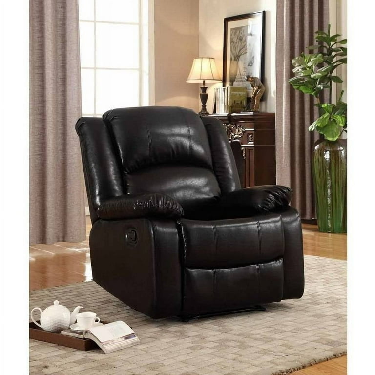 Leonel Signature Bonded Leather Glider Recliner Multiple Colors Walmart