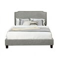 thumbnail image 1 of Leonel Signature Queen Size Upholstered Panel Bed with Nailhead Trim, Multiple Colors, 1 of 7