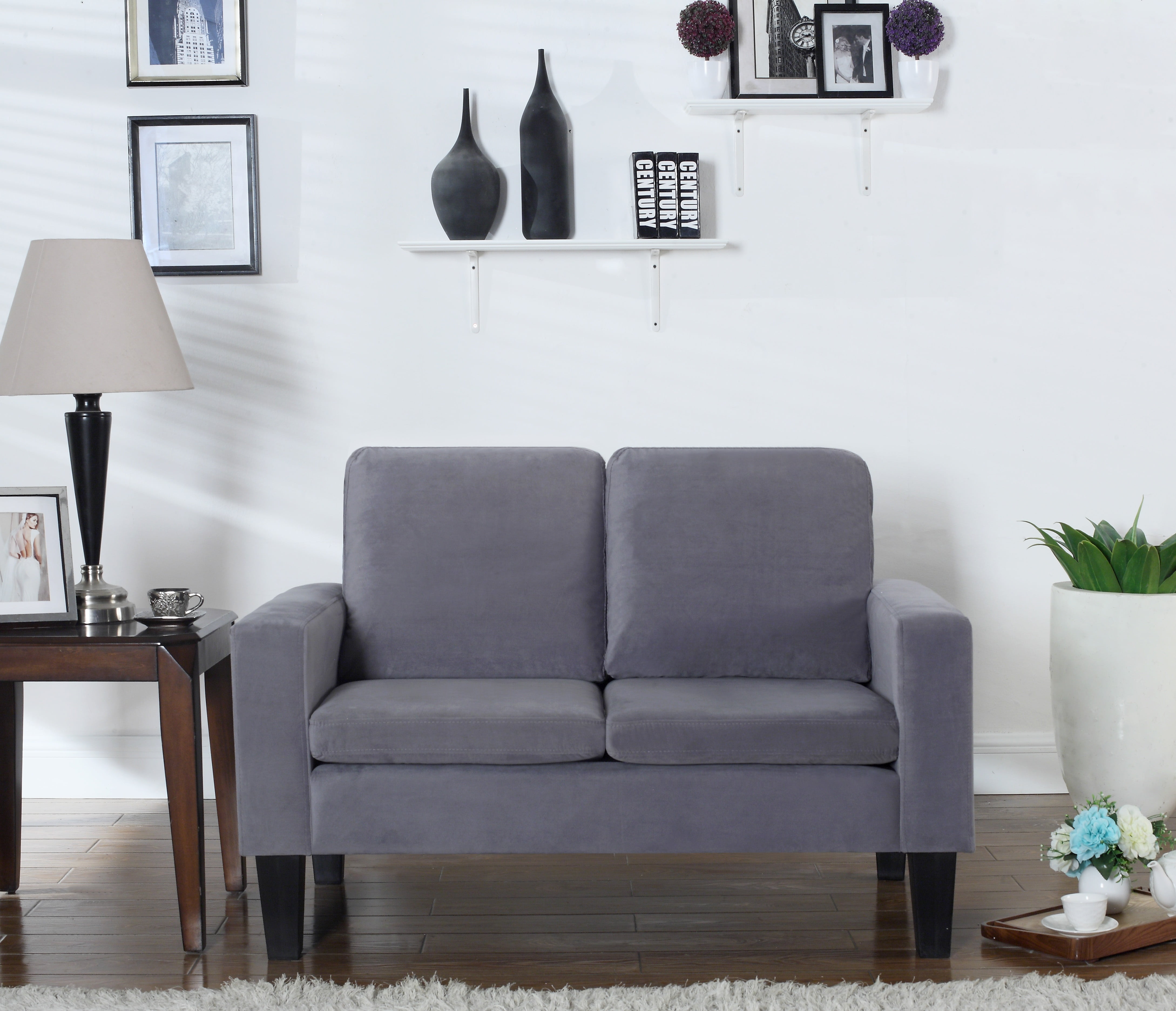 Leonel Signature Sarah Microfiber Loveseat, Multiple Colors