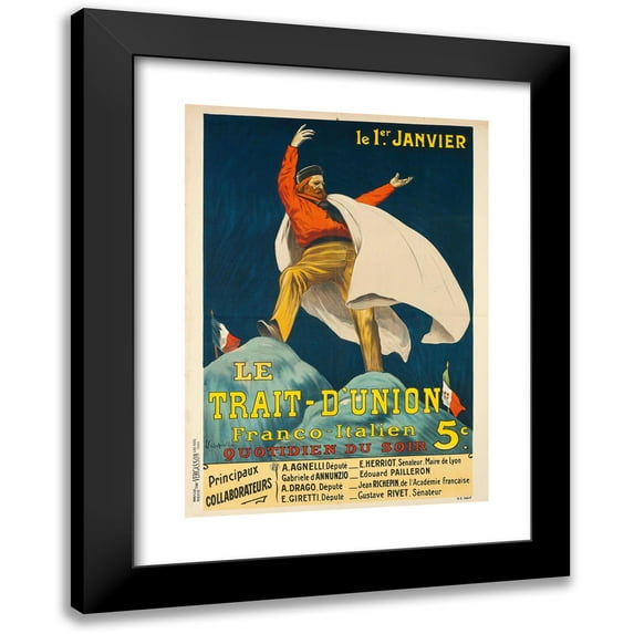 Leonetto Cappiello 11x14 Black Modern Framed Museum Art Print Titled - The Line-Of-Union