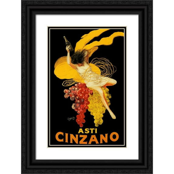 Leonetto Cappiello 13x18 Black Ornate Wood Framed Double Matted Museum Art Print Titled - Asti Cinzano (1910)