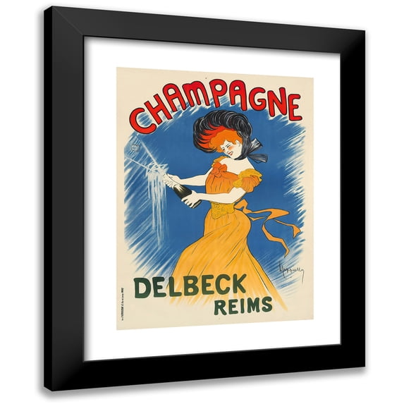 Leonetto Cappiello 14x18 Black Modern Framed Museum Art Print Titled - Champagne Delbeck (1902)
