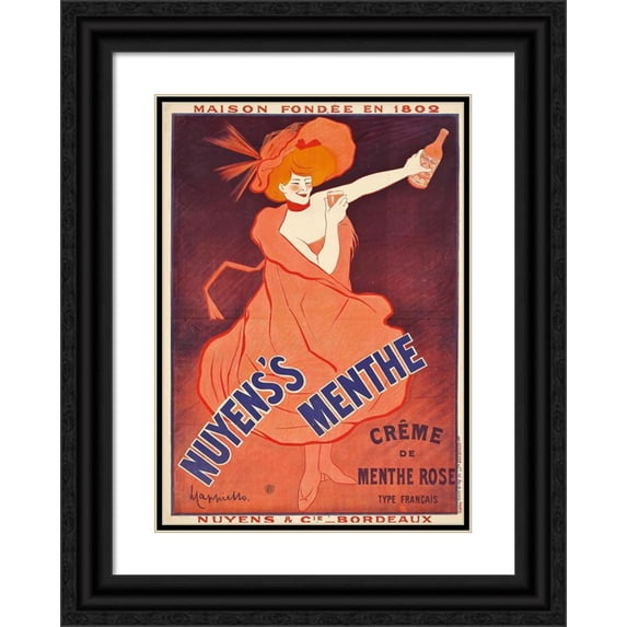 Leonetto Cappiello 18x24 Black Ornate Framed Double Matted Museum Art Print Titled: Nuyens's Menthe (1922)