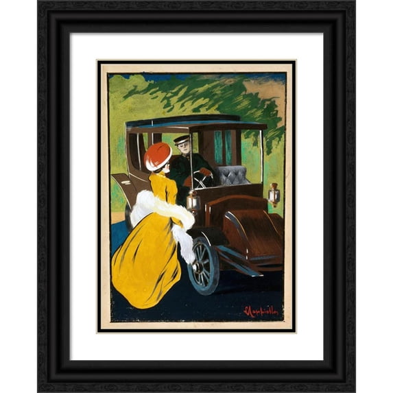 Leonetto Cappiello 18x24 Black Ornate Framed Double Matted Museum Art Print Titled: Poster Project for Charron Cars (1901 - 1911)